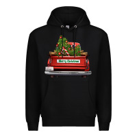 Black Christmas trees truck Premium Hoodie - FaDigitalArtStudio