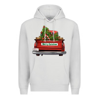 Dove Grey Christmas trees truck Premium Hoodie - FaDigitalArtStudio
