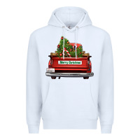 White Christmas trees truck Premium Hoodie - FaDigitalArtStudio