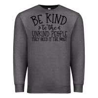 Charcoal Heather be kind Premium Sweatshirt - Unal Design