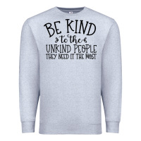 Heather Grey be kind Premium Sweatshirt - Unal Design