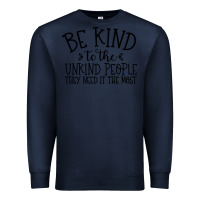 Navy be kind Premium Sweatshirt - Unal Design