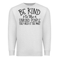 Oatmeal Heather be kind Premium Sweatshirt - Unal Design
