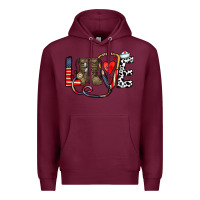 Burgundy america nurse Premium Hoodie - CowhideDigitalArt