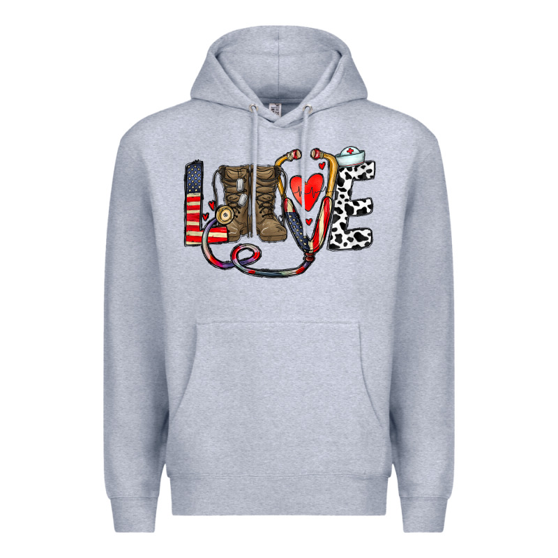 America Nurse Premium Hoodie by CowhideDigitalArt | Teevron