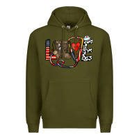 Army Green america nurse Premium Hoodie - CowhideDigitalArt
