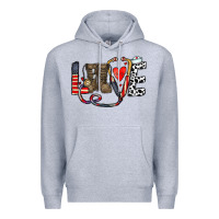 Heather Grey america nurse Premium Hoodie - CowhideDigitalArt