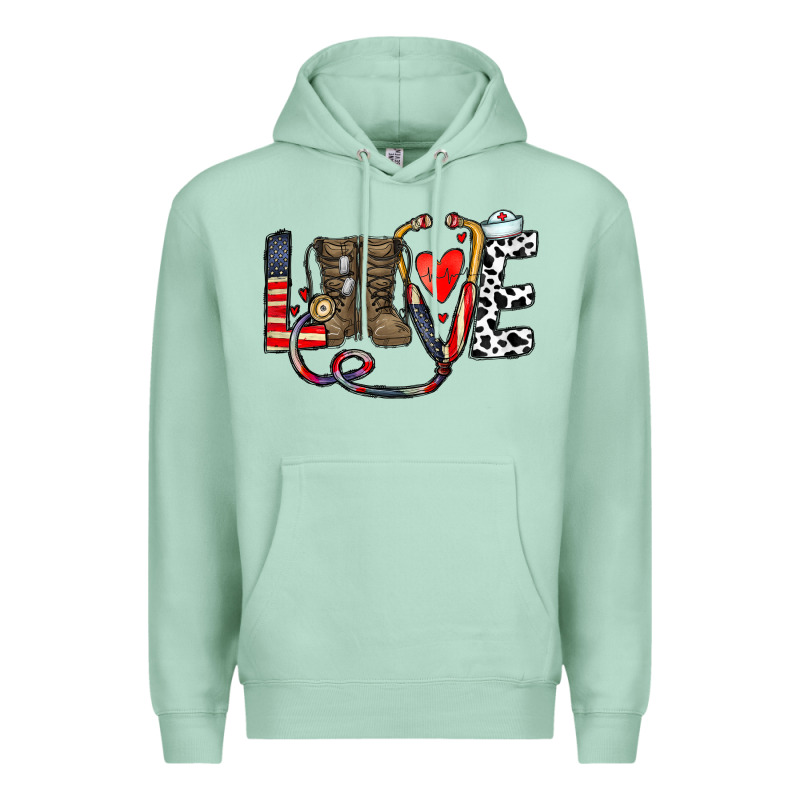America Nurse Premium Hoodie by CowhideDigitalArt | Teevron