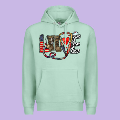 America Nurse Premium Hoodie Designed By Cowhidedigitalart