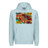 Blue Mist aztec and leopard background Premium Hoodie - HRA Design Shop