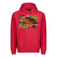 Cardinal aztec and leopard background Premium Hoodie - HRA Design Shop