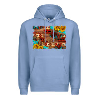 Colony Blue aztec and leopard background Premium Hoodie - HRA Design Shop