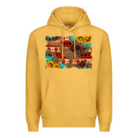 Mustard aztec and leopard background Premium Hoodie - HRA Design Shop