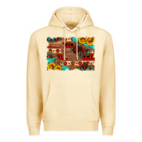 Pina Colada aztec and leopard background Premium Hoodie - HRA Design Shop