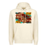 Sandshell aztec and leopard background Premium Hoodie - HRA Design Shop