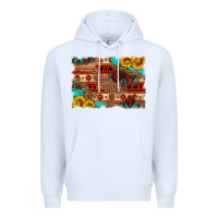 White aztec and leopard background Premium Hoodie - HRA Design Shop
