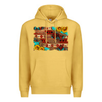 Antique Gold aztec and leopard background Premium Hoodie - HRA Design Shop
