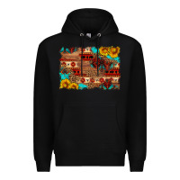 Black aztec and leopard background Premium Hoodie - HRA Design Shop