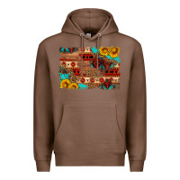 Chestnut aztec and leopard background Premium Hoodie - HRA Design Shop
