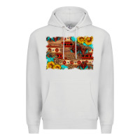 Dove Grey aztec and leopard background Premium Hoodie - HRA Design Shop