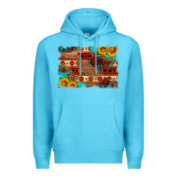 Ocean Blue aztec and leopard background Premium Hoodie - HRA Design Shop