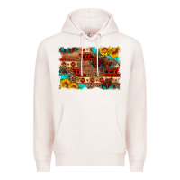 Pale Pink aztec and leopard background Premium Hoodie - HRA Design Shop