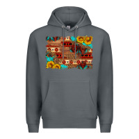 Rock aztec and leopard background Premium Hoodie - HRA Design Shop
