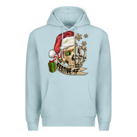 Blue Mist festive af christmas skull Premium Hoodie - FaDigitalArtStudio