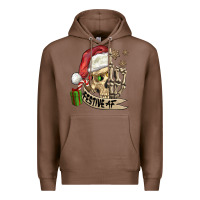 Chestnut festive af christmas skull Premium Hoodie - FaDigitalArtStudio