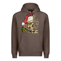 Coffee festive af christmas skull Premium Hoodie - FaDigitalArtStudio
