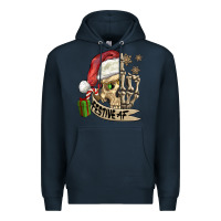 Navy festive af christmas skull Premium Hoodie - FaDigitalArtStudio