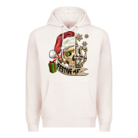 Pale Pink festive af christmas skull Premium Hoodie - FaDigitalArtStudio