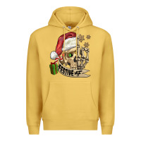Antique Gold festive af christmas skull Premium Hoodie - FaDigitalArtStudio