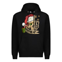 Black festive af christmas skull Premium Hoodie - FaDigitalArtStudio