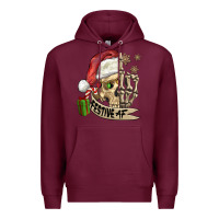 Burgundy festive af christmas skull Premium Hoodie - FaDigitalArtStudio