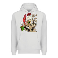 Dove Grey festive af christmas skull Premium Hoodie - FaDigitalArtStudio