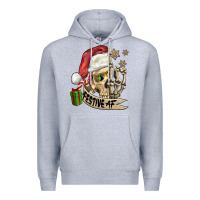 Heather Grey festive af christmas skull Premium Hoodie - FaDigitalArtStudio