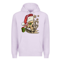 Lilac festive af christmas skull Premium Hoodie - FaDigitalArtStudio