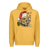 Mustard festive af christmas skull Premium Hoodie - FaDigitalArtStudio