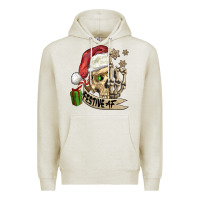 Oatmeal Heather festive af christmas skull Premium Hoodie - FaDigitalArtStudio