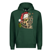Sports Green festive af christmas skull Premium Hoodie - FaDigitalArtStudio