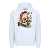 White festive af christmas skull Premium Hoodie - FaDigitalArtStudio