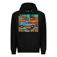 Black western  american truck sunflowers  mousepad Premium Hoodie - HRA Design Shop