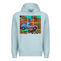 Blue Mist western  american truck sunflowers  mousepad Premium Hoodie - HRA Design Shop
