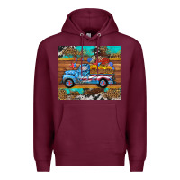 Burgundy western  american truck sunflowers  mousepad Premium Hoodie - HRA Design Shop