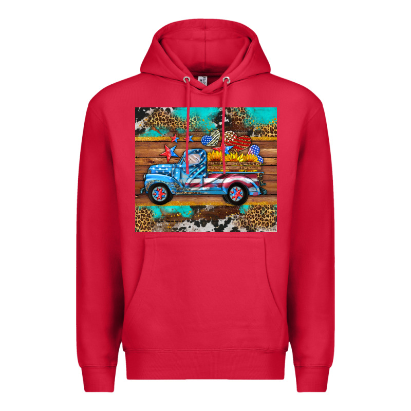 Western  American Truck Sunflowers  Mousepad Premium Hoodie by HRA Design Shop | Teevron