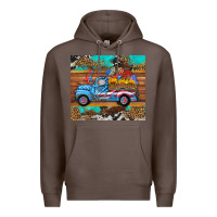 Coffee western  american truck sunflowers  mousepad Premium Hoodie - HRA Design Shop