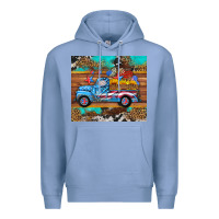 Colony Blue western  american truck sunflowers  mousepad Premium Hoodie - HRA Design Shop