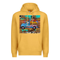 Mustard western  american truck sunflowers  mousepad Premium Hoodie - HRA Design Shop
