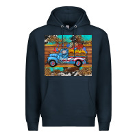 Navy western  american truck sunflowers  mousepad Premium Hoodie - HRA Design Shop